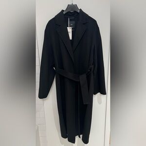 Mango Black Handmade Wool Coat with Belt